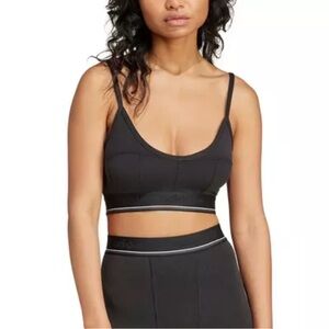 NEW Adidas originals waffle bra top shelf bra knit XS NWOT black dark gray
